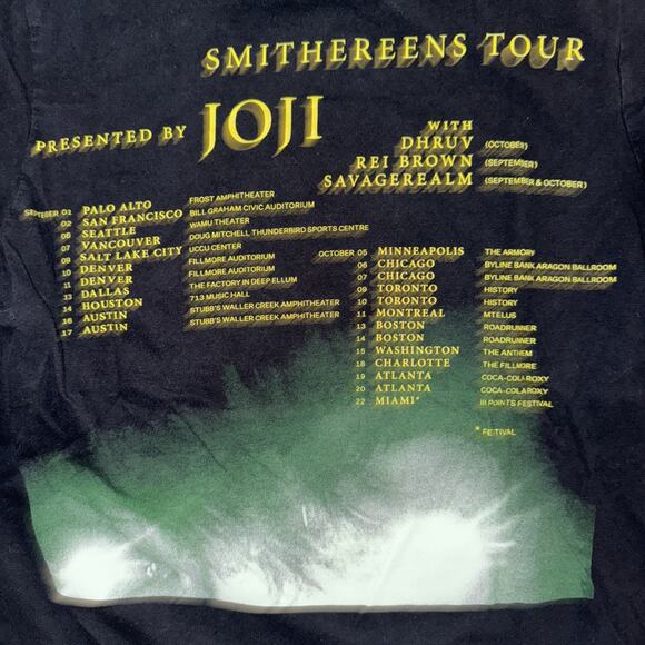 Joji Smithereens Tour T-Shirt Black Small 17x23.5 Band Tee - Picture 5 of 5